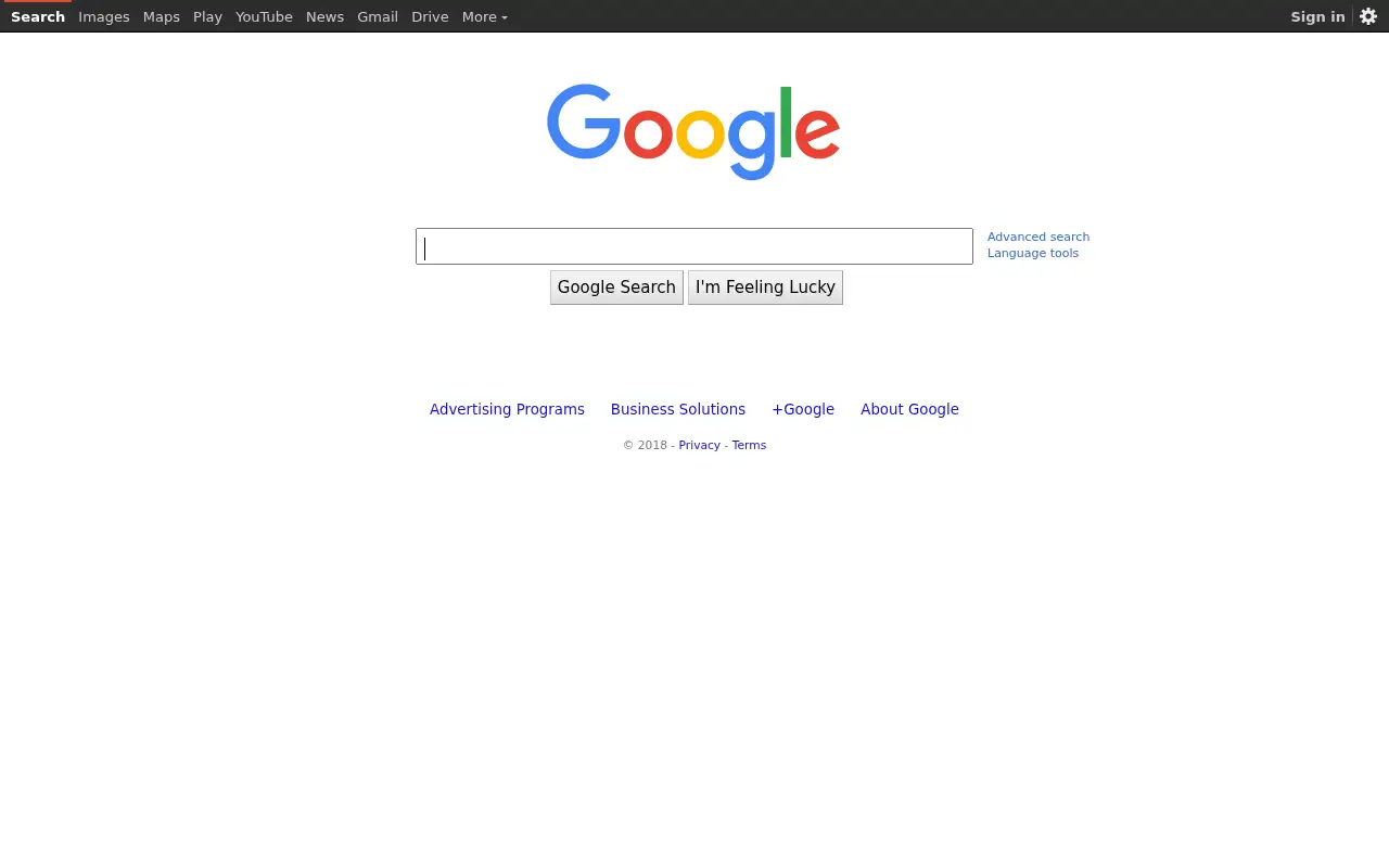 google.com in 2018