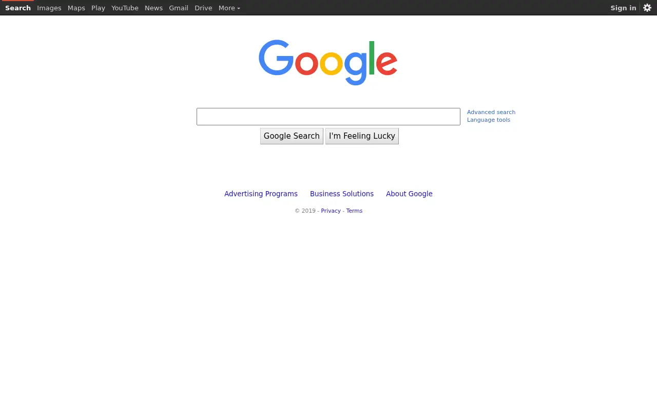 google.com in 2019