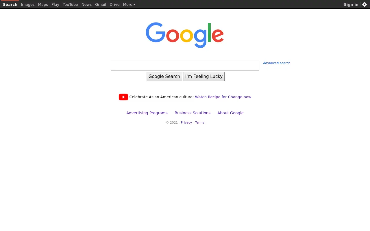 google.com in 2021
