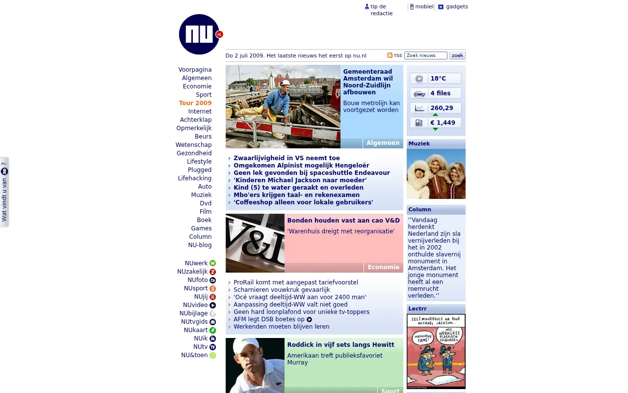 nu.nl in 2009