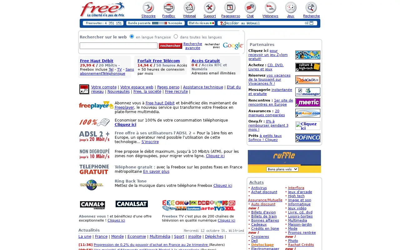 free.fr in 2005