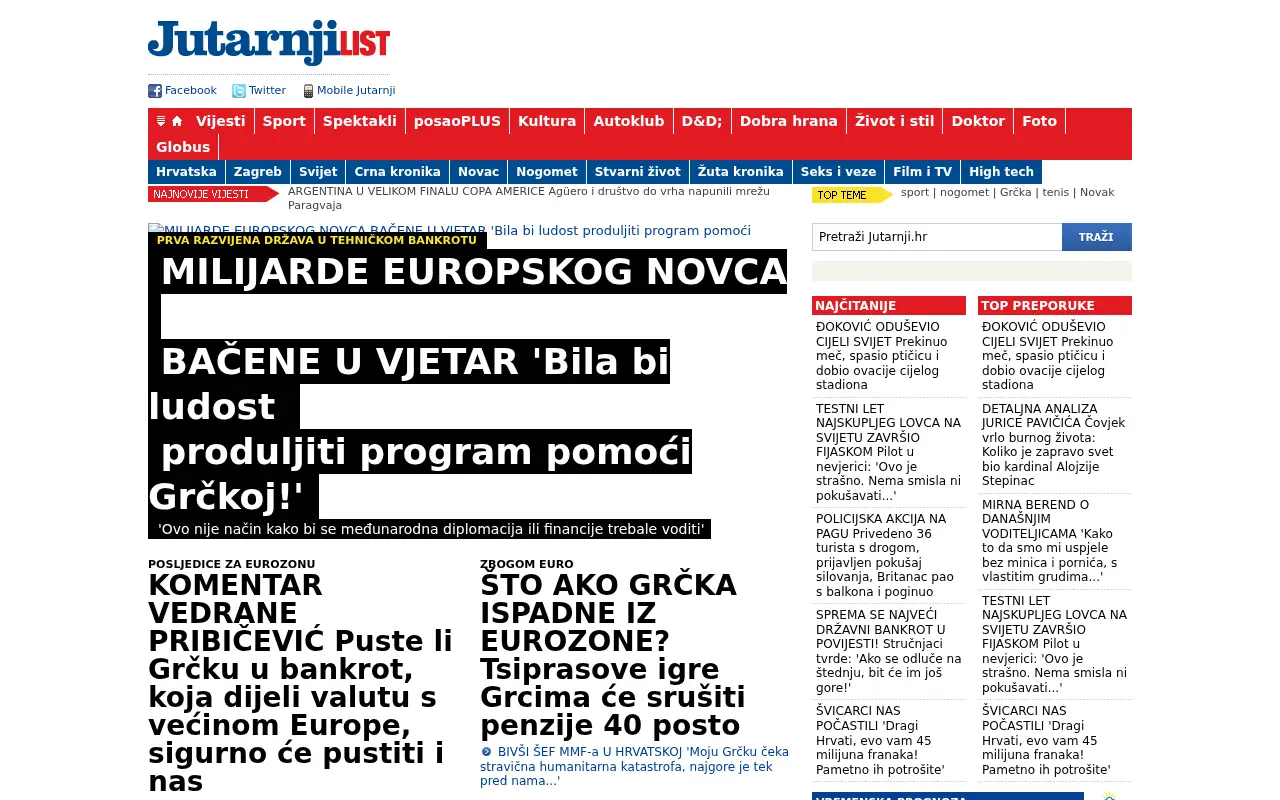 jutarnji.hr in 2015
