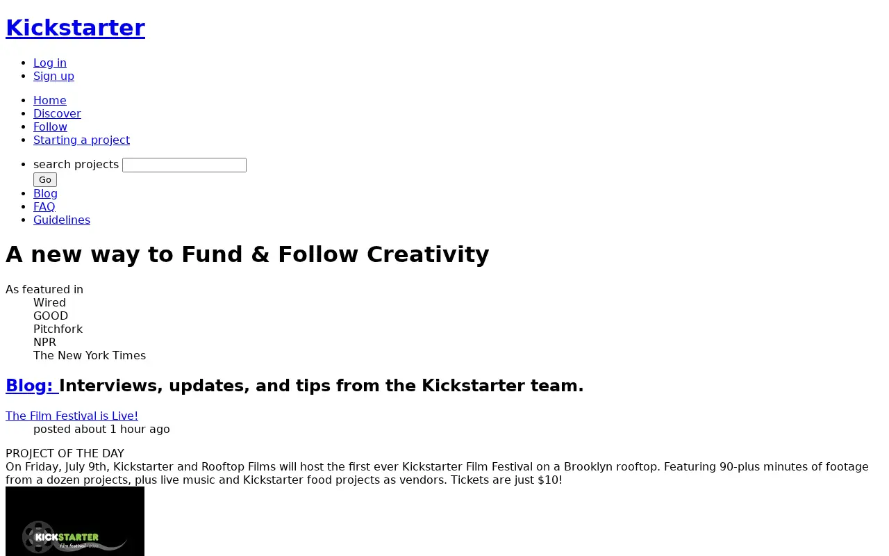 kickstarter.com in 2010