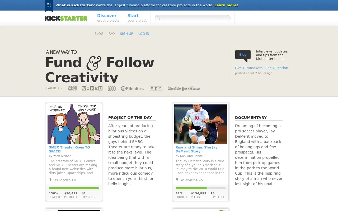 kickstarter.com in 2011