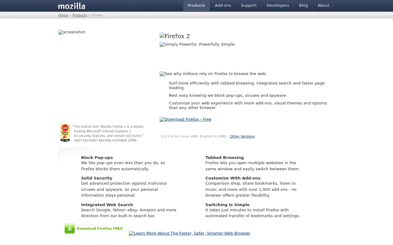 firefox.com in 2007