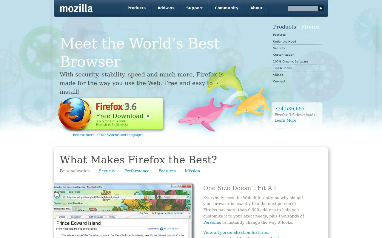 firefox.com in 2010