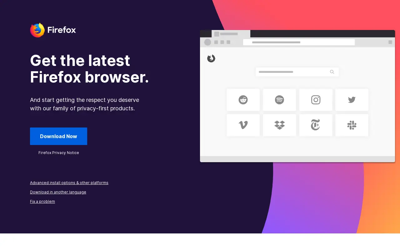 firefox.com in 2019