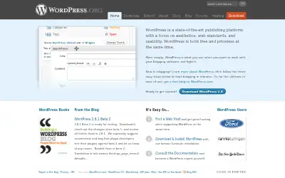 wordpress.org in 2009