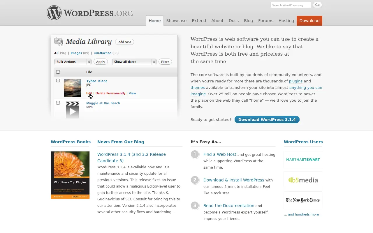 wordpress.org in 2011