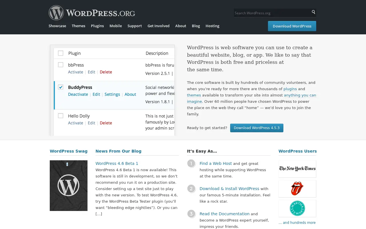 wordpress.org in 2016