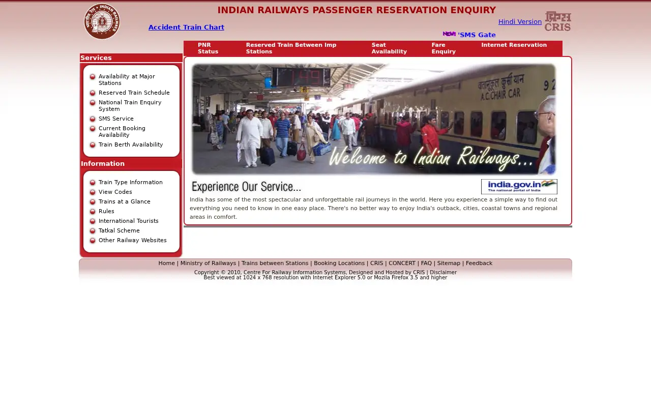 indianrail.gov.in in 2014