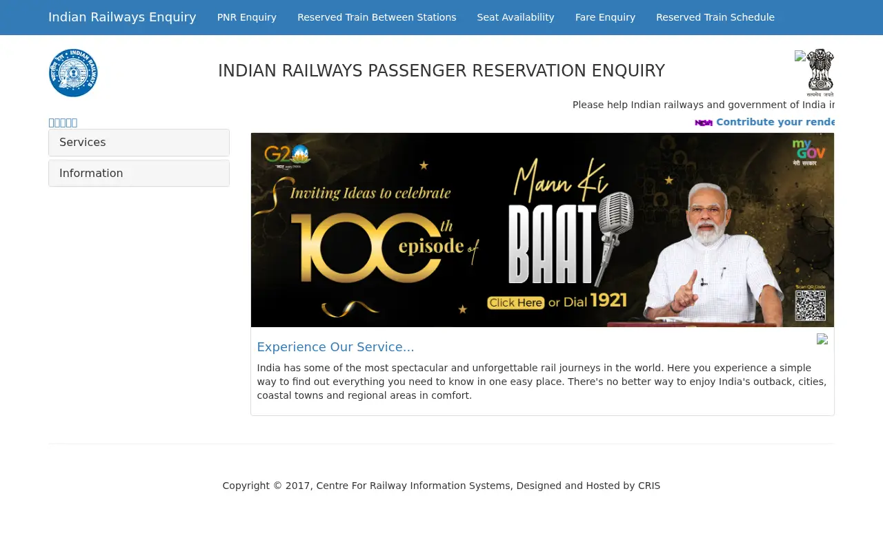 indianrail.gov.in on July 1, 2024