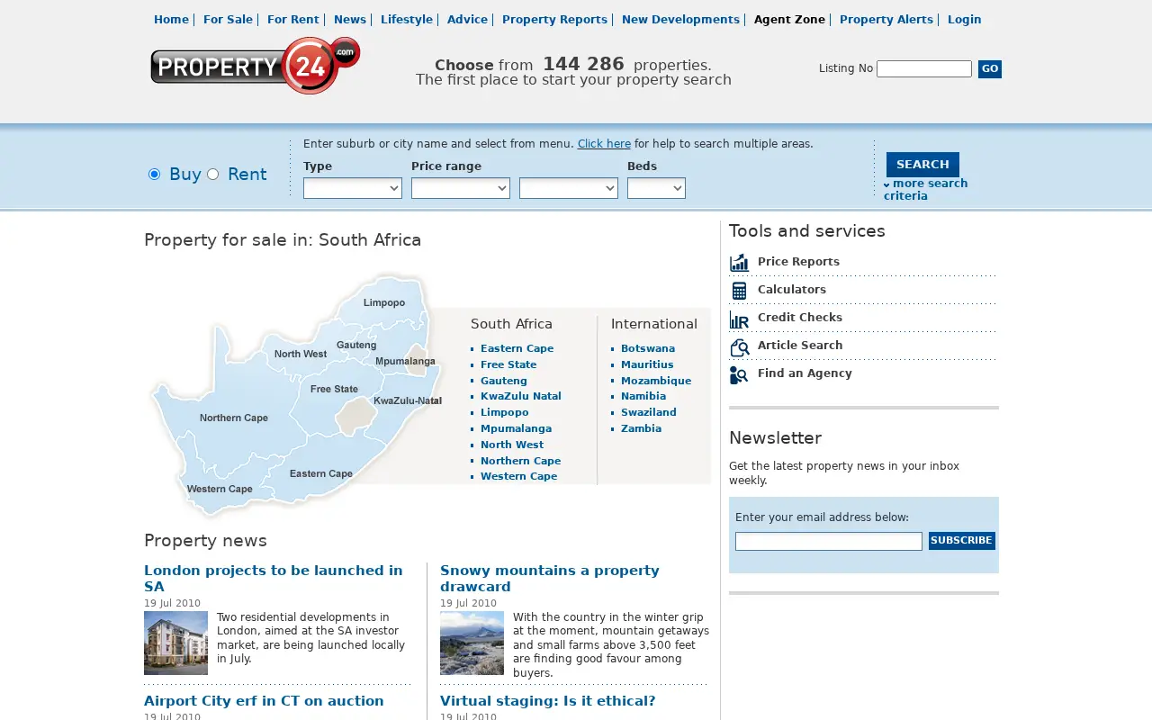 property24.com in 2010