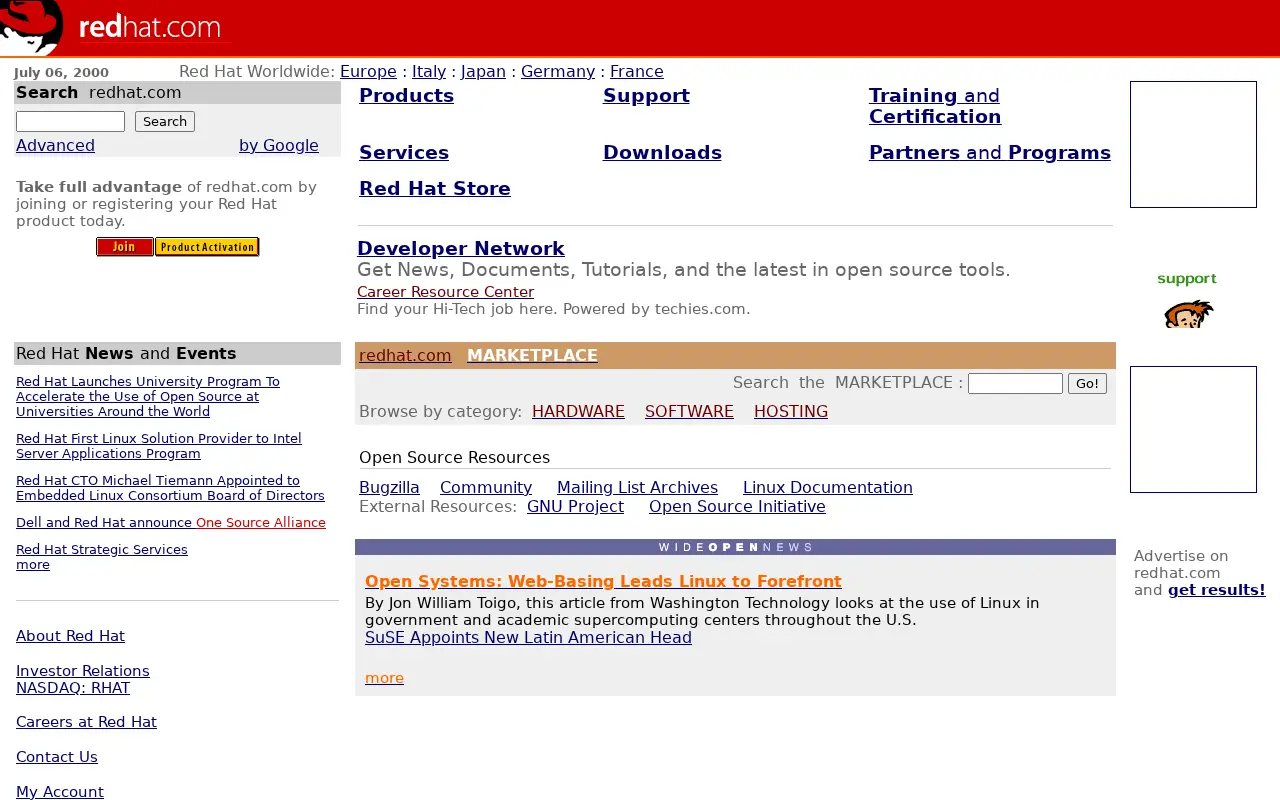 redhat.com in 2000