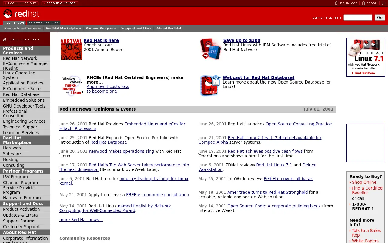 redhat.com on July 1, 2001