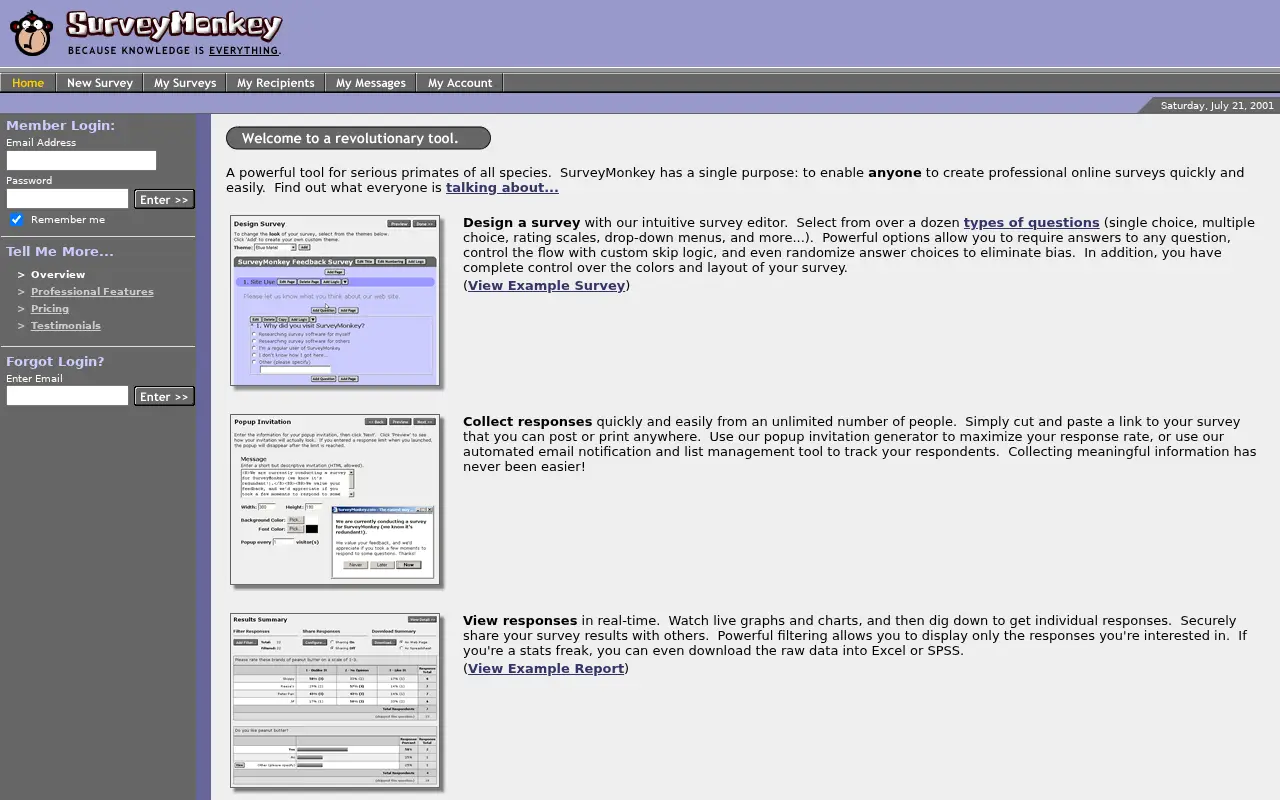 surveymonkey.com on July 21, 2001