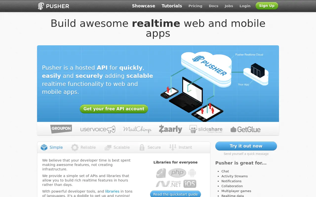 pusher.com in 2013
