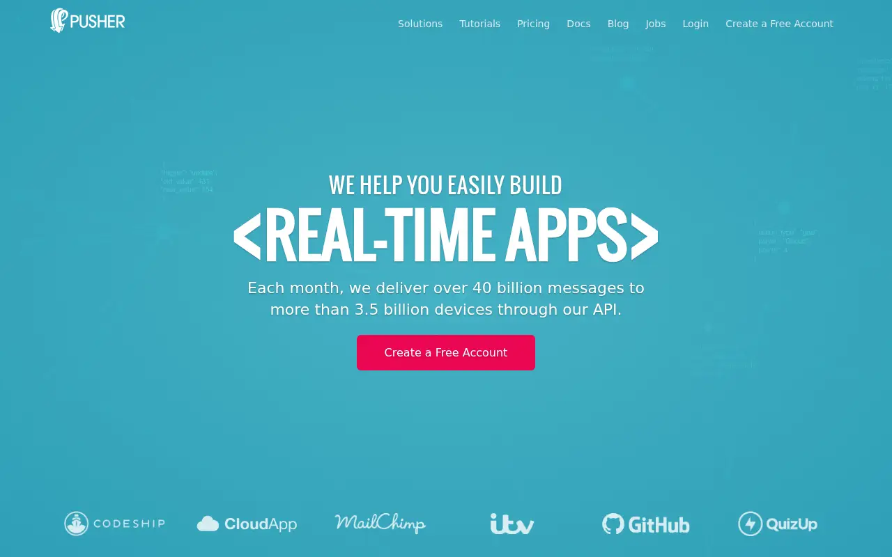 pusher.com in 2014