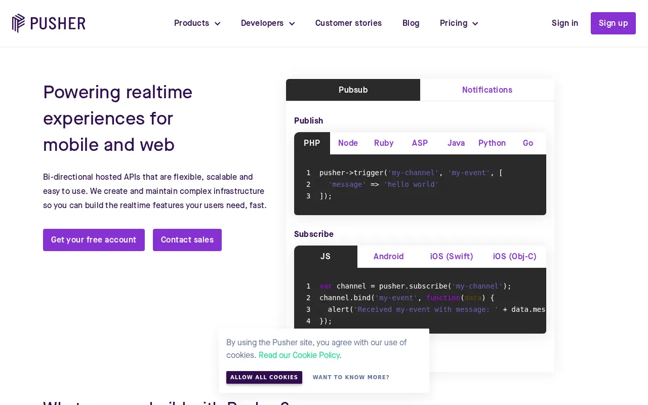 pusher.com in 2020