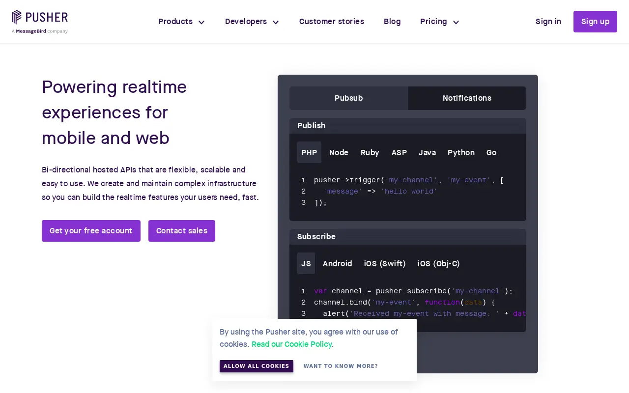 pusher.com in 2021