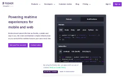pusher.com in 2021