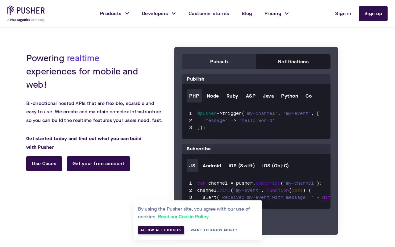 pusher.com in 2022
