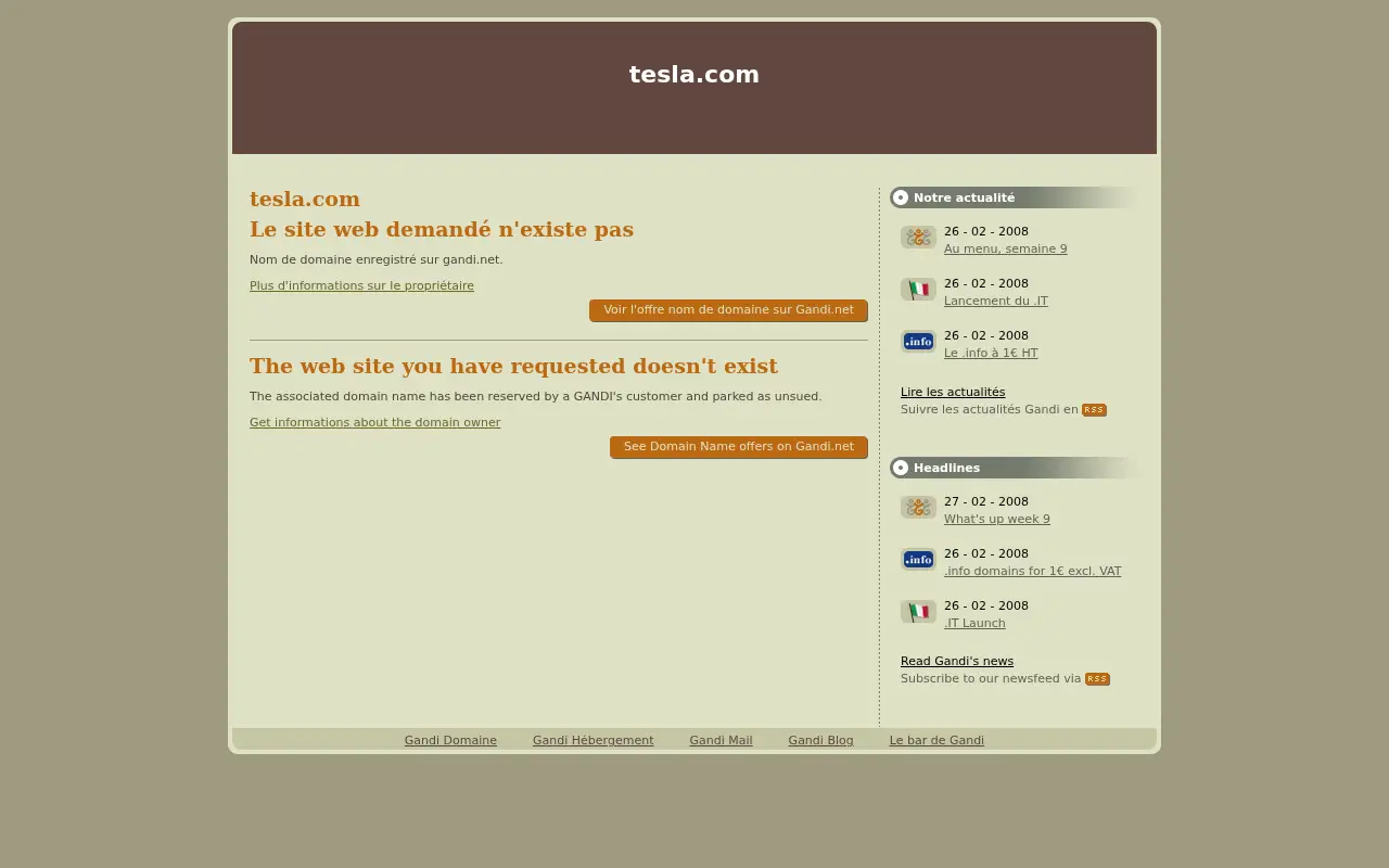tesla.com in 2008