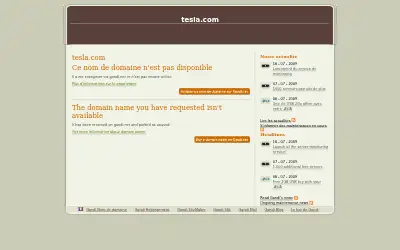 tesla.com in 2009