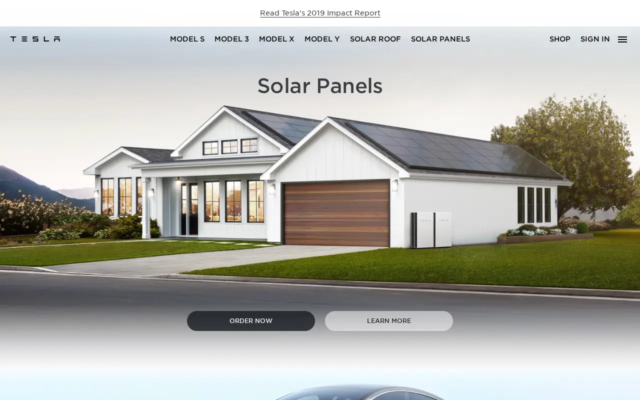 tesla.com in 2020