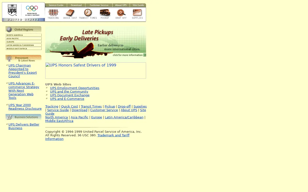 ups.com in 1999