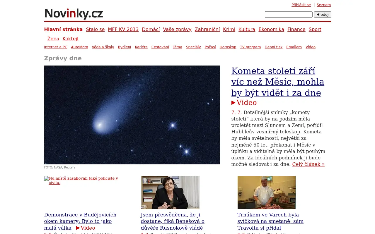 novinky.cz in 2013