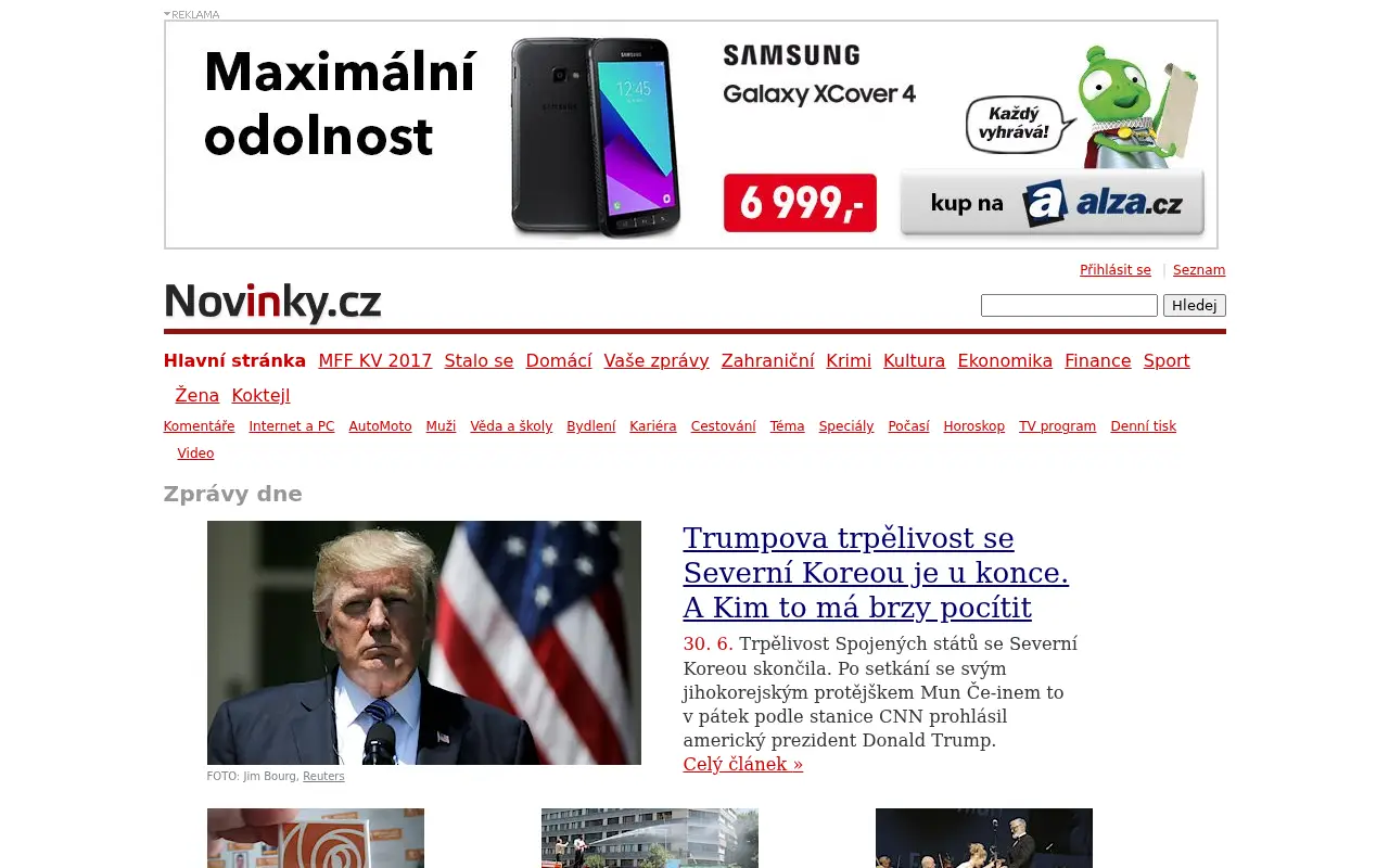 novinky.cz in 2017