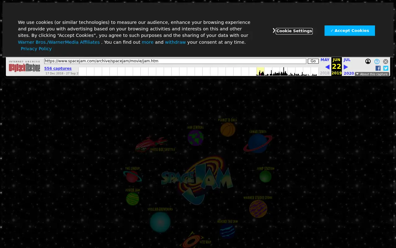 spacejam.com in 2019