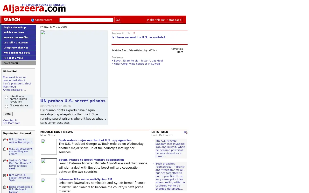 aljazeera.com in 2005