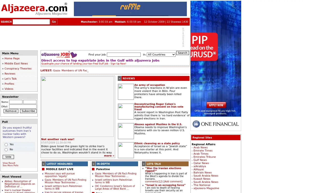aljazeera.com in 2009