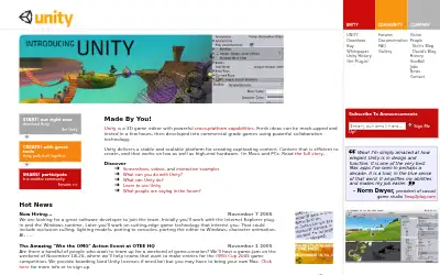unity3d.com in 2005