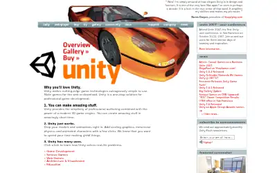 unity3d.com in 2007