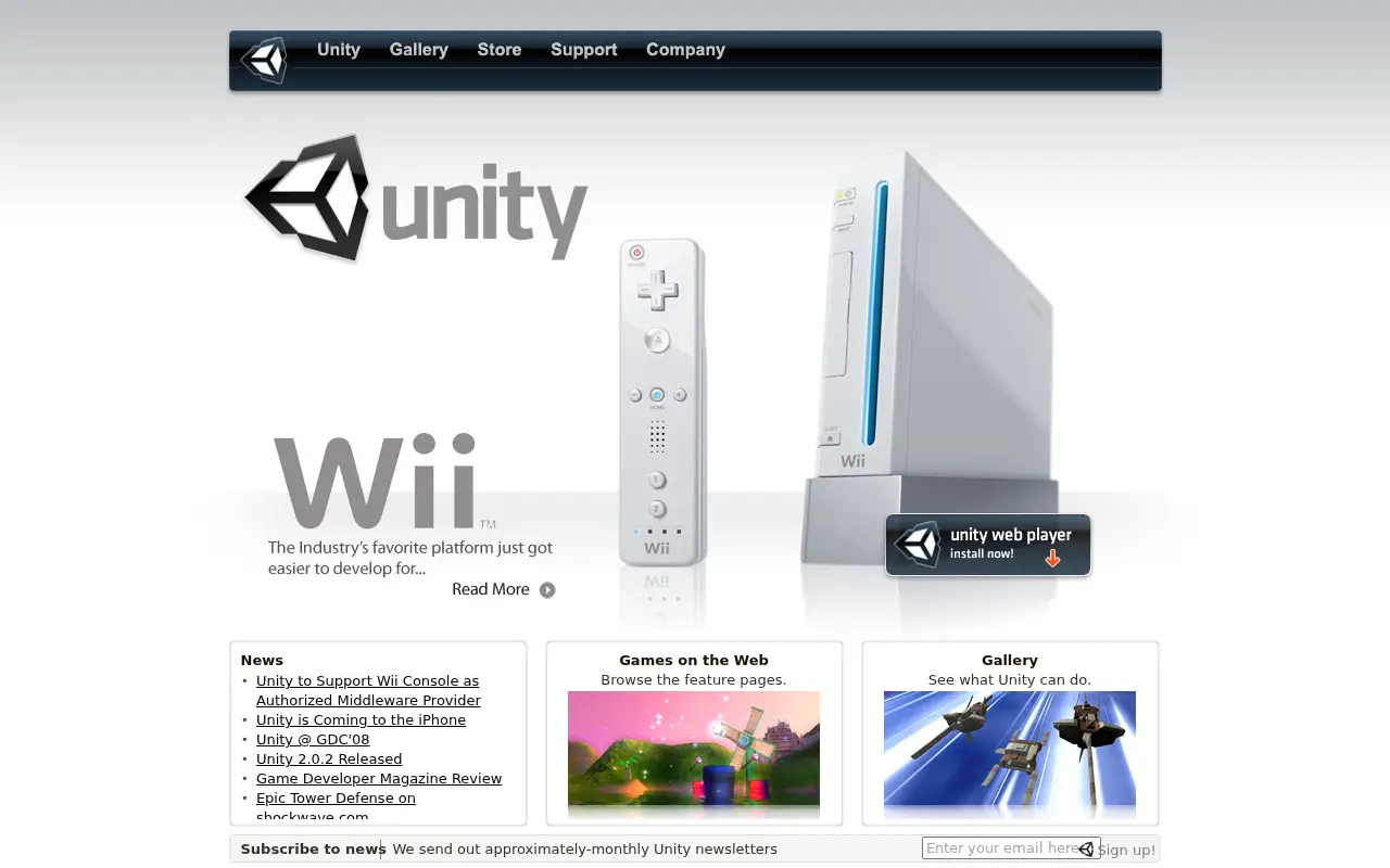 unity3d.com on July 1, 2008