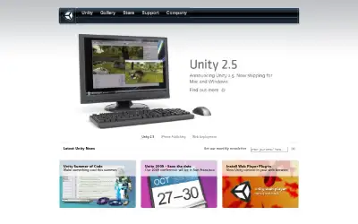 unity3d.com in 2009