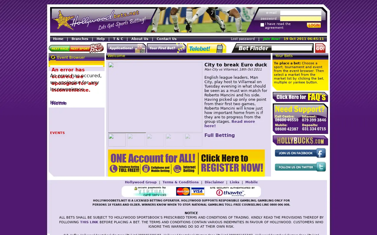 hollywoodbets.net in 2011