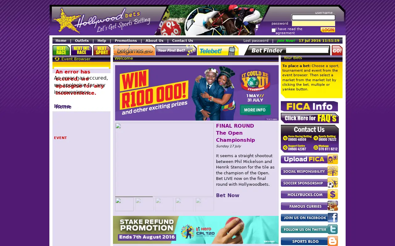 hollywoodbets.net in 2016