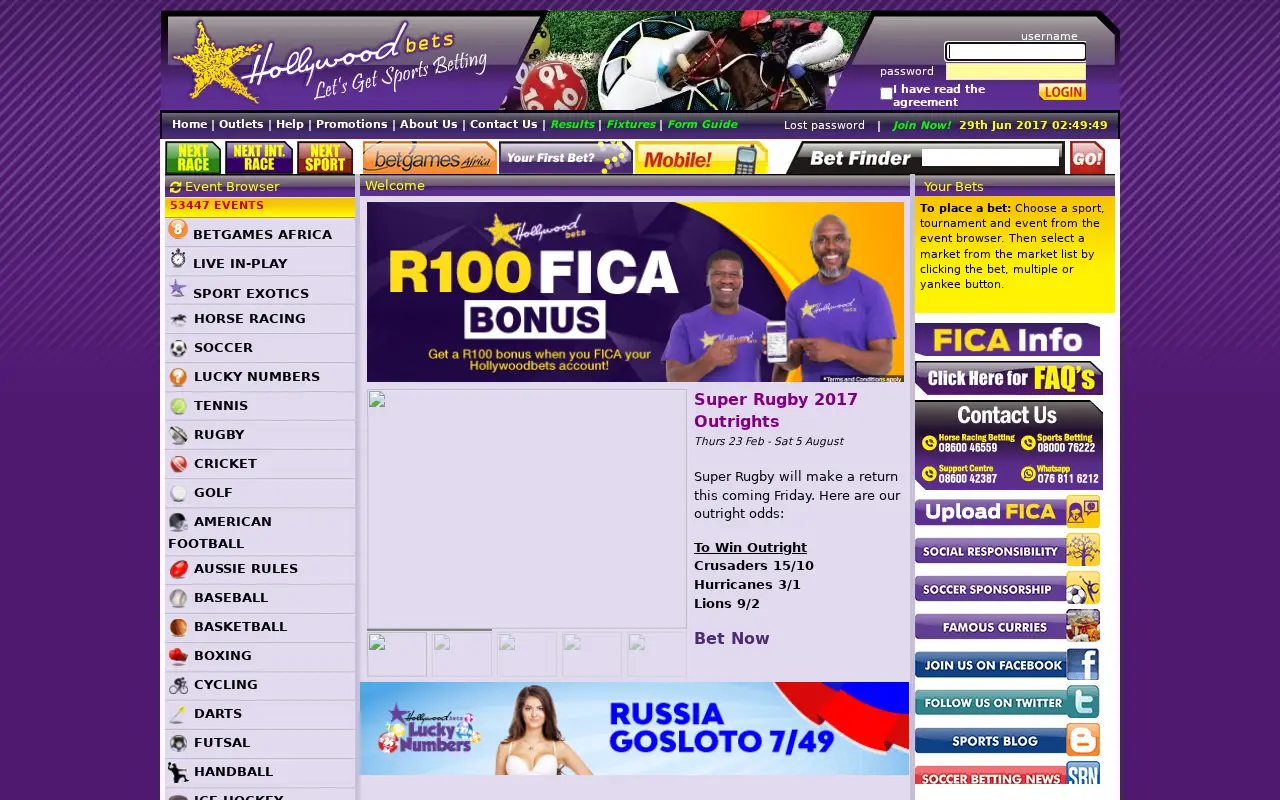hollywoodbets.net in 2017