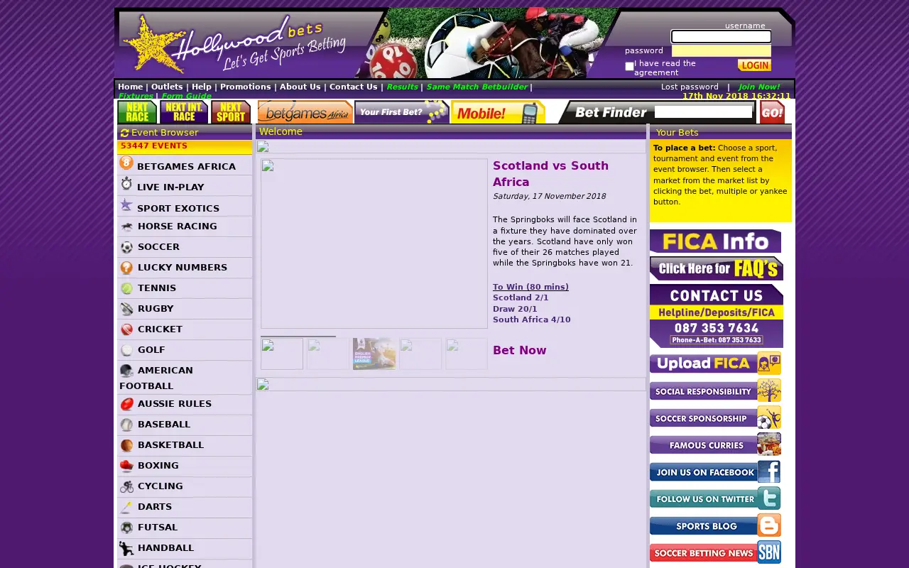 hollywoodbets.net in 2018