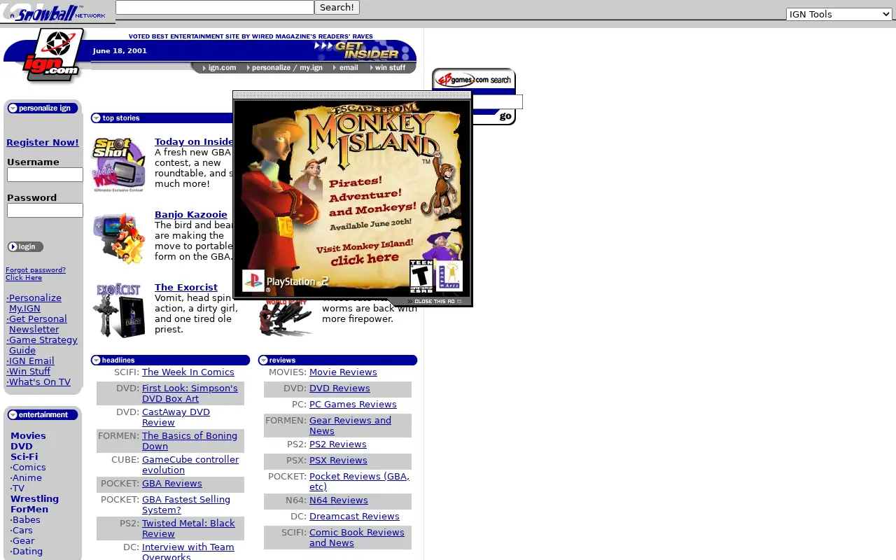 ign.com in 2001