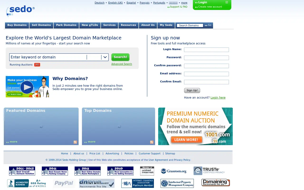 sedo.com on July 2, 2014