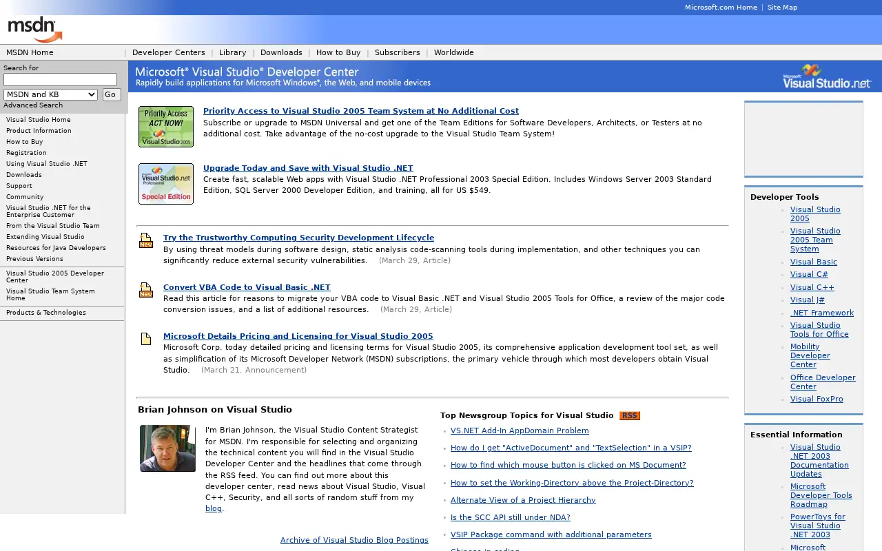 visualstudio.com in 2005