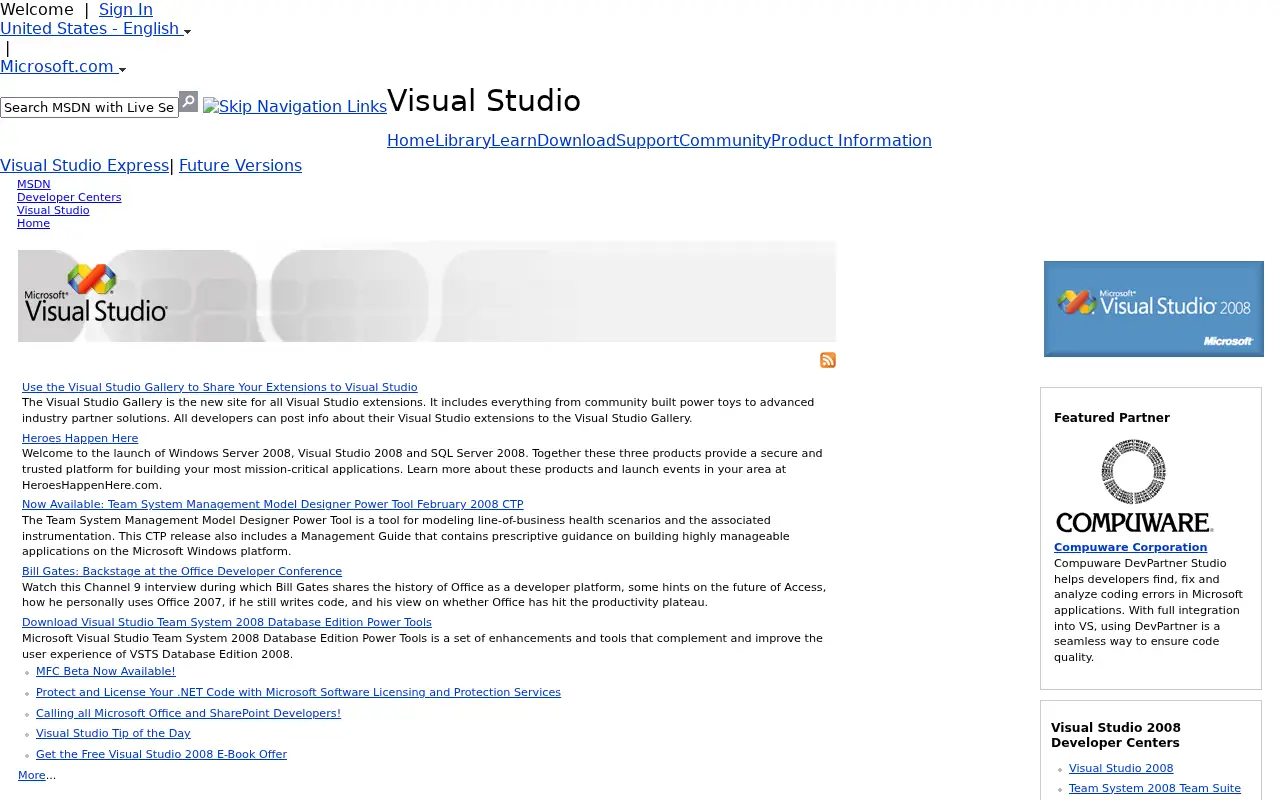 visualstudio.com in 2008