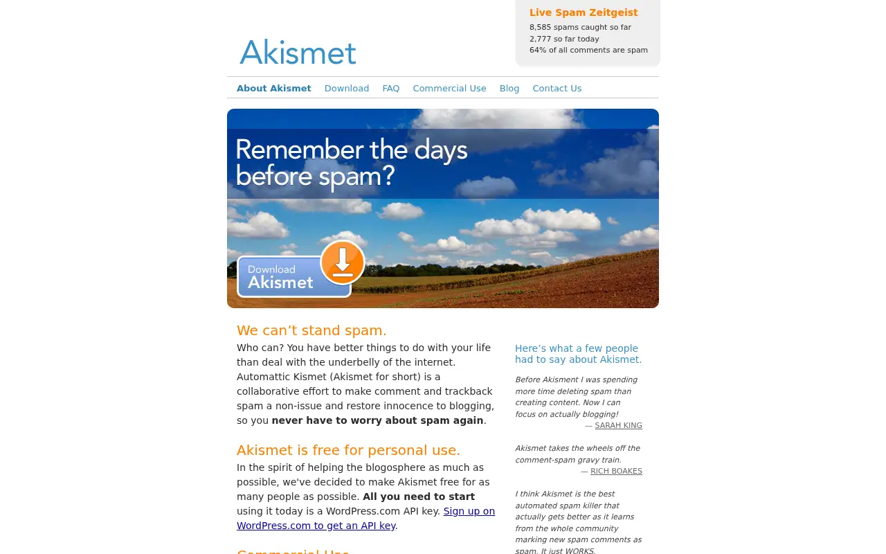 akismet.com in 2005