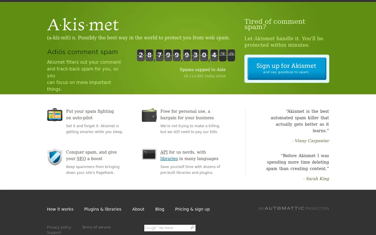 akismet.com in 2011