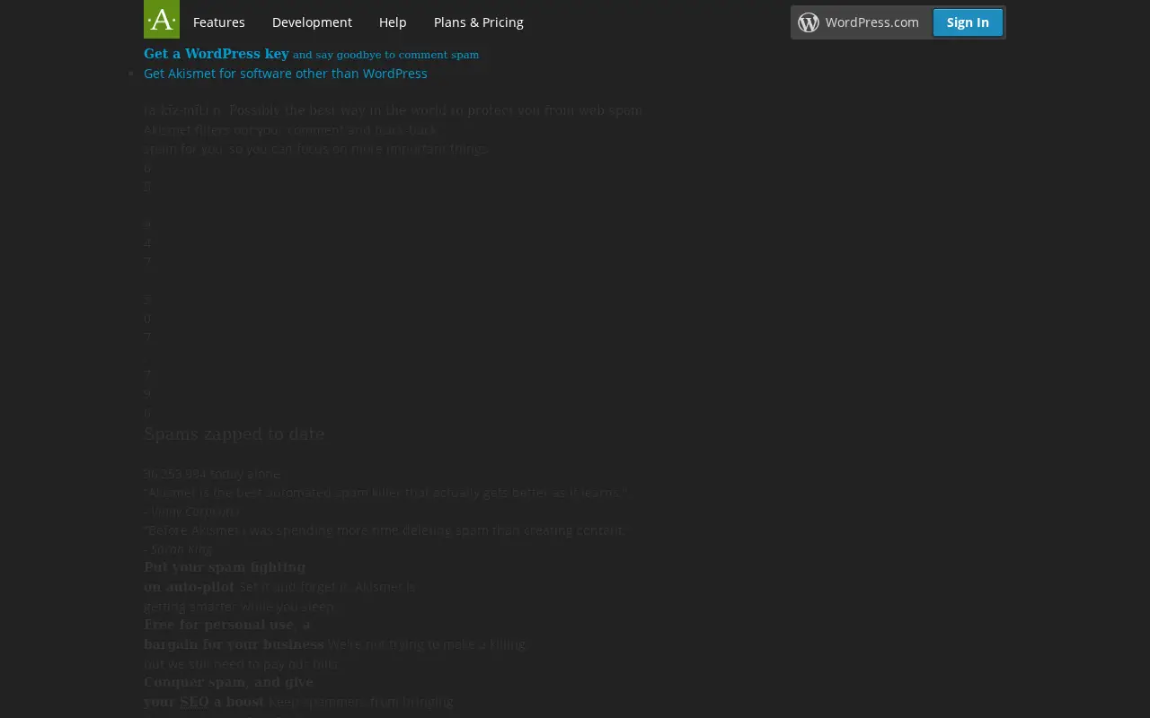 akismet.com in 2013